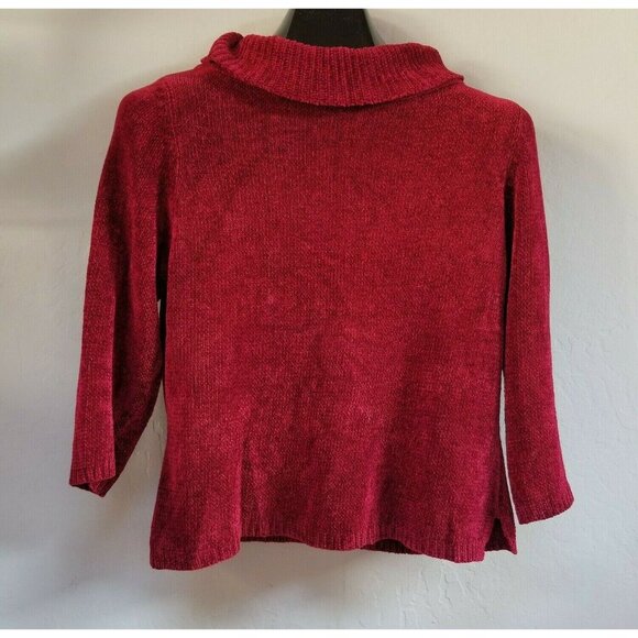 Rafaella Sweaters - Rafaella Womens Medium Pullover Turtleneck Sweater Ribbed Knit Trim Red Casual
